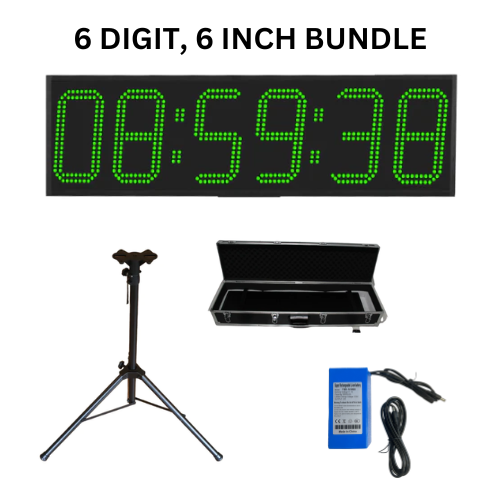 6 Digit 6 Inch Racing Clock Bundle